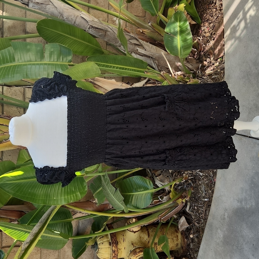 Juicy Couture Black Eyelet Mini Dress